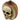 Halloween 9.5H Resin Pumpkin with Skull