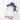 Spring Table Top Gnome with Dark Blue Striped Hat.