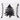 Square glittered black and white pillow with tree