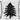 Square glittered black and white pillow with tree