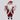 Santa gnome in cotton jacket holding presents and candy cane
