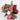 Decorative Red floral arrangements in a wooden pot