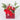 Decorative Red floral arrangements in a wooden pot