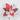 Stripped white and red poinsettia glitter pick