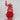 14"H. Red/White Fabric Skiing Gnome