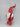 14"H. Red/White Fabric Skiing Gnome