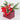 Decorative Red floral arrangements in a wooden pot