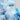 Santa Claus in blue suit holding presents